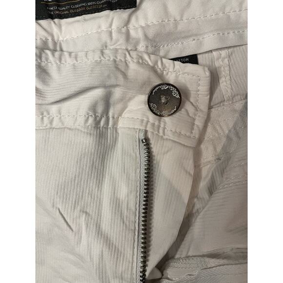 Eddie Bauer Women's Sz 8 White Shorts Cotton 5" Inseam Belted Back Snap Pockets - Picture 4 of 9